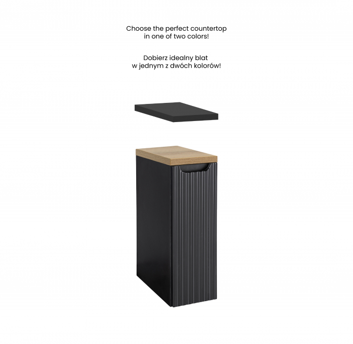 Dulap sub blat baie 20 cm, negru mat, 1 usa, Nova Black COMAD [4]