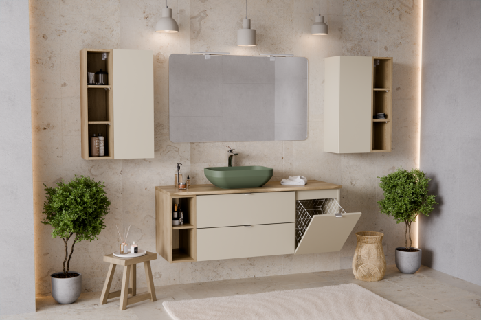 Dulap sub blat 40cm cu coș pentru rufe, dimensiune 46x40x50 cm, culoare Cashmir mat, material PAL melaminat - COMAD [5]