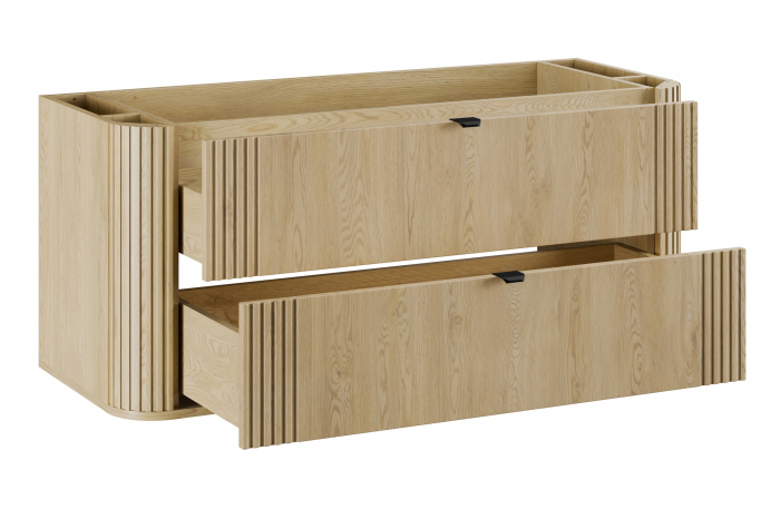 Dulap sub lavoar baie 120 cm, 2 sertare, finisaj Ovalia Cremona, Stejar Cremona COMAD [3]