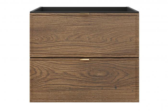 Dulap sub lavoar baie 60 cm, negru mat, stejar Casella, Talia Casella, cu 2 sertare, COMAD [2]