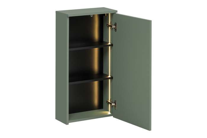 Dulap suspendat pentru baie Sombra Green, lățime 40 cm, PAL Melaminat Verde Stuf, Iluminare LED, 1 Ușă, Închidere Silențioasă - COMAD, cod SOMBRA GREEN 83-40-1D [3]
