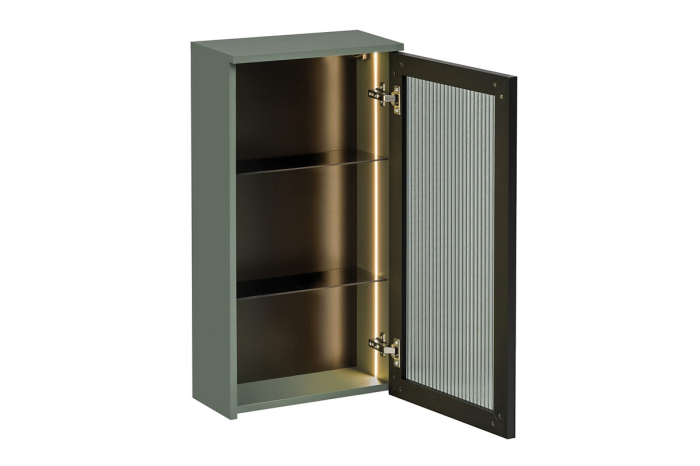 Dulap suspendat pentru baie Sombra Green, lățime 40 cm, Sticlă Riflată, Iluminare LED, 1 Ușă, Închidere Silențioasă - COMAD, cod SOMBRA GREEN 83-40-1DG [3]