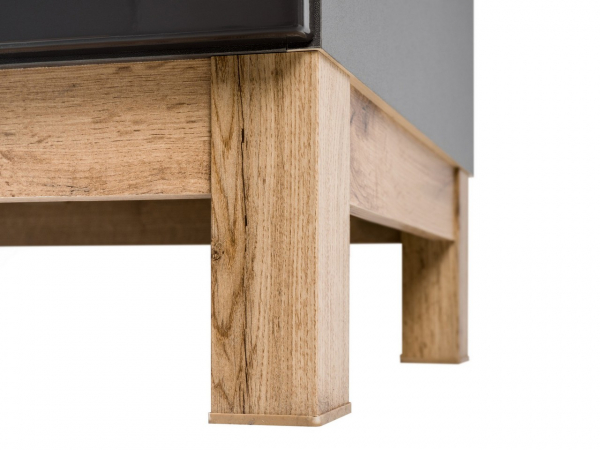 Dulapior baie 90x35 cm, MDF gri lucios, stejar auriu, Bali Grey, COMAD [3]