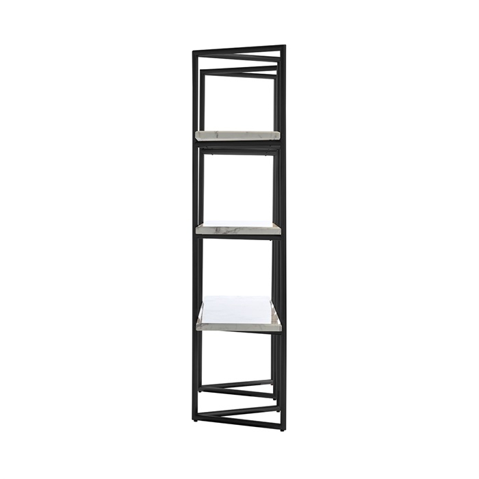 Etajera lux aurie/neagra Dede 165x185 cm din otel inoxidabil cu rafturi marmura alba, 7257 - Richmond Interiors [12]