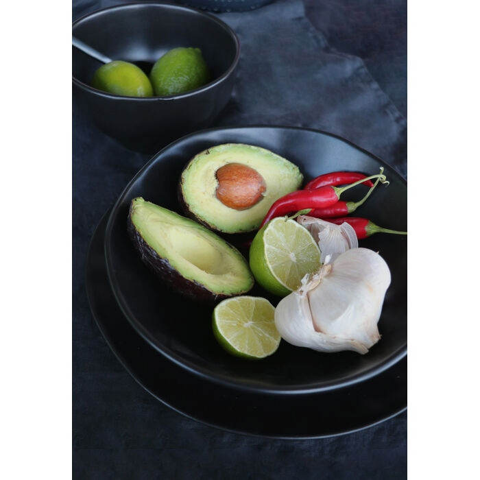 Farfurie Adâncă Organic 22x22x5,8 cm, Gresie Ceramică Negru - Kare Design [4]