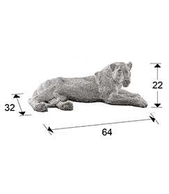 Figurina decorativa 3D leoaica Leona Small 64x22 cm, finisaj aspect diamante, 946438 - Schuller [4]