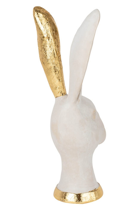 Figurină Decorativă Bunny Gold 11,8x10,6x29,5 cm, Polirezyna Alb - Kare Design [4]