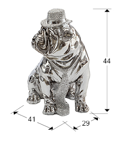 Figurina decorativa crom Bulldog Hat forma caine, 841207 - Schuller [5]