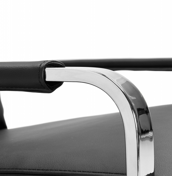 Fotoliu birou negru fix Alain tapitat piele ecologica, forma patrata, design modern premium, AC01560BL - Kokoon [14]