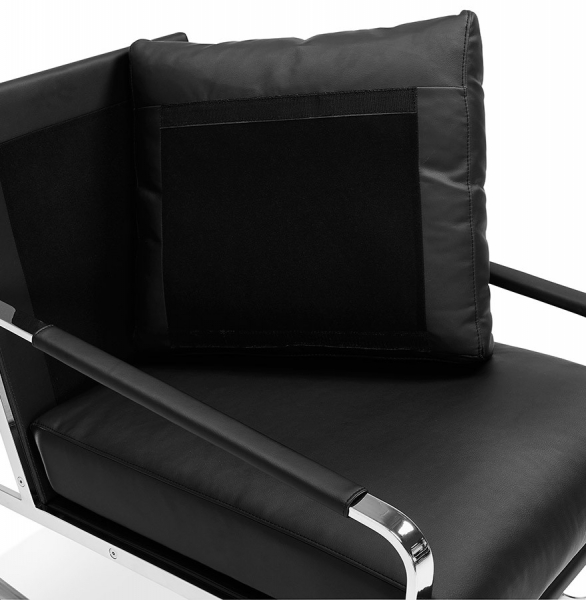 Fotoliu birou negru fix Alain tapitat piele ecologica, forma patrata, design modern premium, AC01560BL - Kokoon [13]