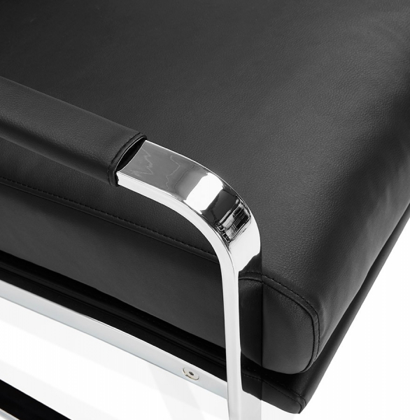 Fotoliu birou negru fix Alain tapitat piele ecologica, forma patrata, design modern premium, AC01560BL - Kokoon [9]