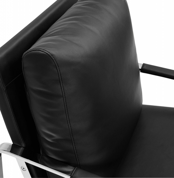 Fotoliu birou negru fix Alain tapitat piele ecologica, forma patrata, design modern premium, AC01560BL - Kokoon [6]