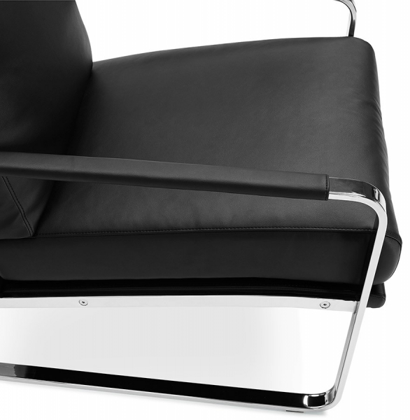 Fotoliu birou negru fix Alain tapitat piele ecologica, forma patrata, design modern premium, AC01560BL - Kokoon [12]