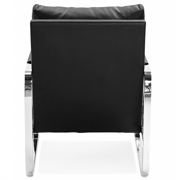 Fotoliu birou negru fix Alain tapitat piele ecologica, forma patrata, design modern premium, AC01560BL - Kokoon [5]