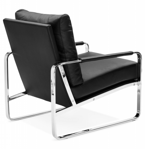 Fotoliu birou negru fix Alain tapitat piele ecologica, forma patrata, design modern premium, AC01560BL - Kokoon [4]
