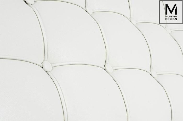 Fotoliu Barcelon 76x80x86 cm, Piele Ecologică Alb Lustruit - Modesto Design [6]