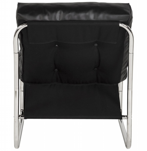 Fotoliu negru confortabil Boudoir fara brate, sezut perna pufoasa tapitata piele ecologica, design modern, AC00260BL - Kokoon [5]