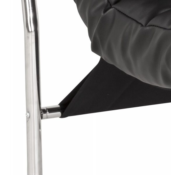 Fotoliu negru confortabil Boudoir fara brate, sezut perna pufoasa tapitata piele ecologica, design modern, AC00260BL - Kokoon [6]