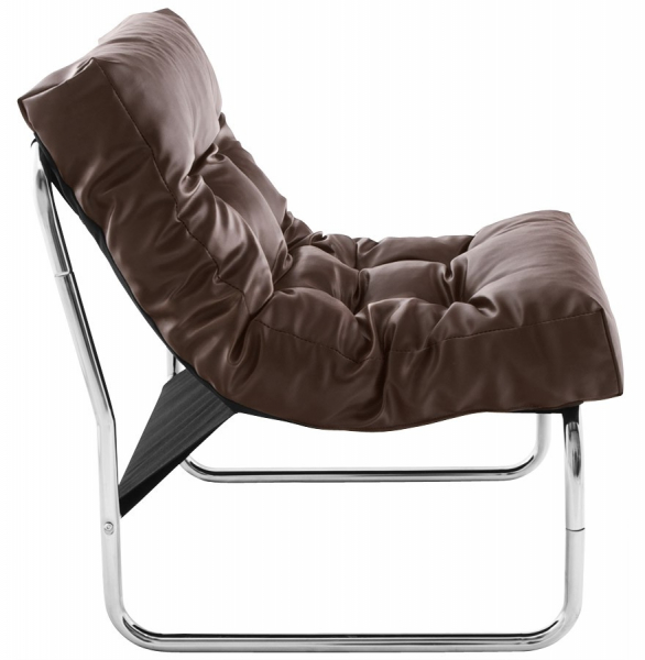 Fotoliu office maro Boudoir fara brate, sezut perna moale tapitata piele ecologica, design modern, AC00680BR - Kokoon [3]