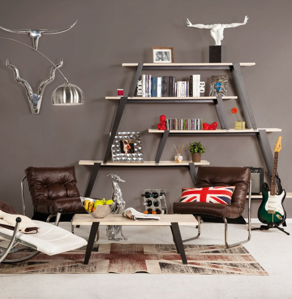 Fotoliu office maro Boudoir fara brate, sezut perna moale tapitata piele ecologica, design modern, AC00680BR - Kokoon [10]