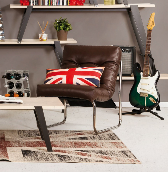 Fotoliu office maro Boudoir fara brate, sezut perna moale tapitata piele ecologica, design modern, AC00680BR - Kokoon [9]
