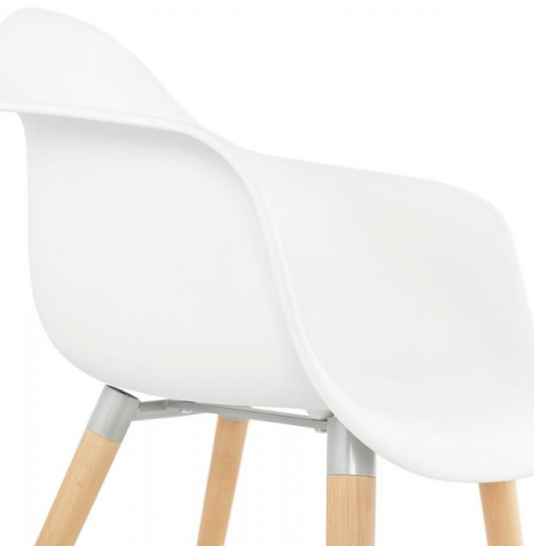 Scaun alb stil scandinav Break cu brate inalte, polipropilena / picioare lemn masiv, AC02010WH - Kokoon [7]
