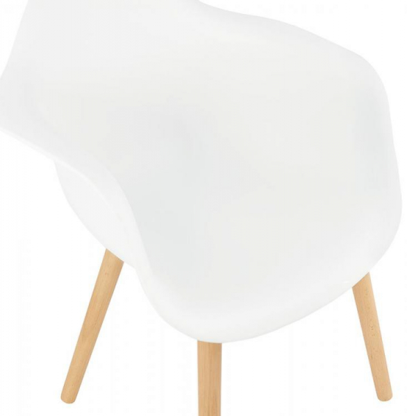 Scaun alb stil scandinav Break cu brate inalte, polipropilena / picioare lemn masiv, AC02010WH - Kokoon [6]