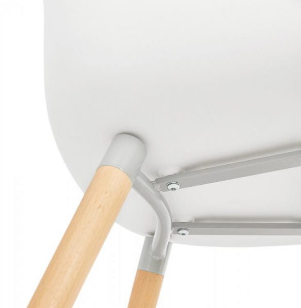 Scaun alb stil scandinav Break cu brate inalte, polipropilena / picioare lemn masiv, AC02010WH - Kokoon [8]