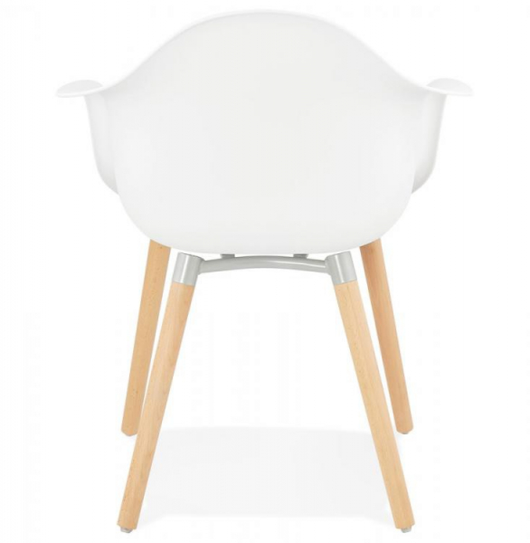 Scaun alb stil scandinav Break cu brate inalte, polipropilena / picioare lemn masiv, AC02010WH - Kokoon [5]