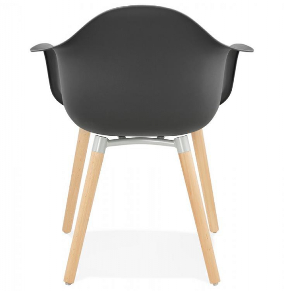 Scaun negru premium Break stil scandinav cu brate, polipropilena / picioare lemn masiv, AC02020BL - Kokoon [6]