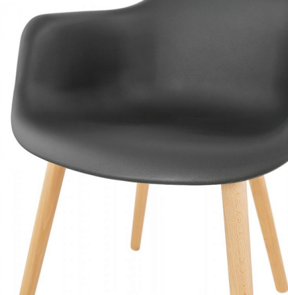 Scaun negru premium Break stil scandinav cu brate, polipropilena / picioare lemn masiv, AC02020BL - Kokoon [7]