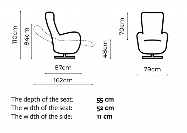 Fotoliu cu recliner manual/electric Res, baza rotativa metalica, tapiterie personalizabila , RES 1TV A1 - Gala Collezione [7]