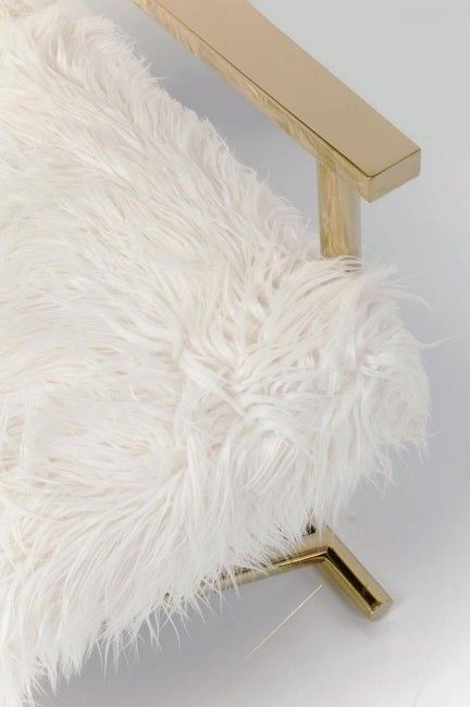 Fotoliu de design pufos Fluffy cu blanita alba si picioare aurii, 82669 - King [8]