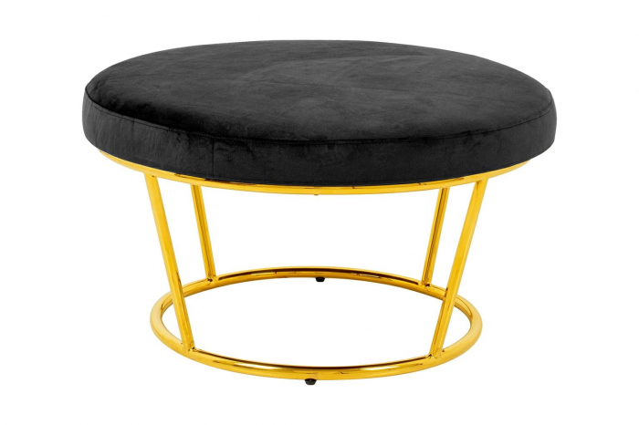 Fotoliu de lux auriu Rise tip bula cu taburet picioare, sezut velur negru, CH5994-1.OTTO.CD - King [12]