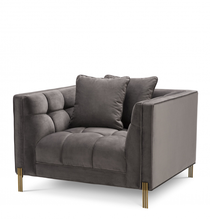   Scaun Sienna din catifea gri savona 113196 EICHHOLTZ [1]