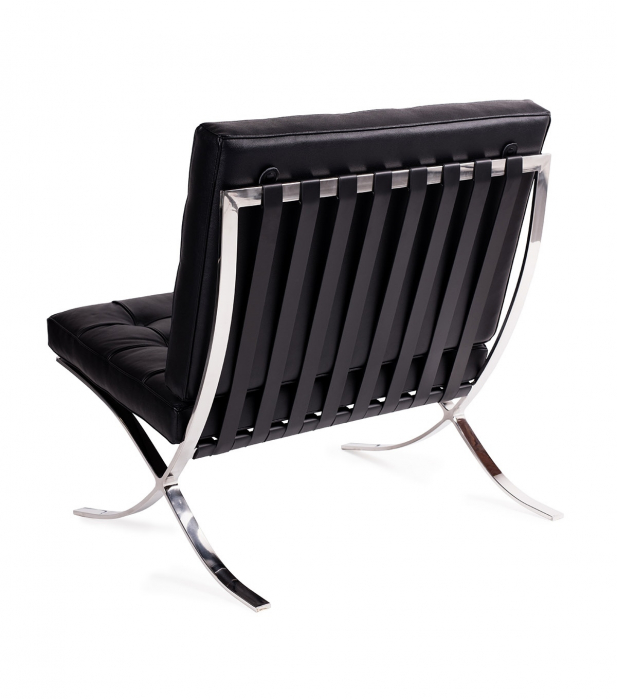 Fotoliu de piele Barcelon - piele italiana, negru cu picioare cromate, KH1501100209 - King [4]