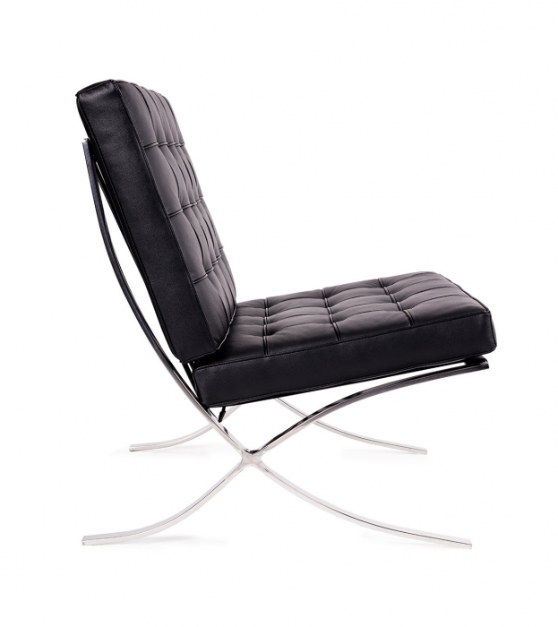 Fotoliu de piele Barcelon - piele italiana, negru cu picioare cromate, KH1501100209 - King [2]