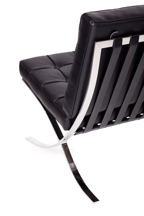 Fotoliu de piele Barcelon - piele italiana, negru cu picioare cromate, KH1501100209 - King [3]