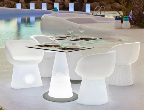 Fotoliu design gradina Cato, iluminare LED, MOBMA060SSNW - King [2]