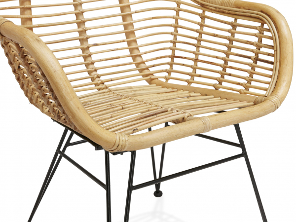 Fotoliu design gradina Tess, ratan premium, otel, K AC02550NABL - Kokoon [7]