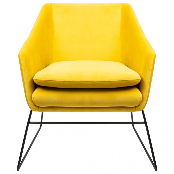 Fotoliu design Lucas tapitat catifea verde/galbena/gri/neagra, picioare negre metal, MSE011000308.V35 - King [14]