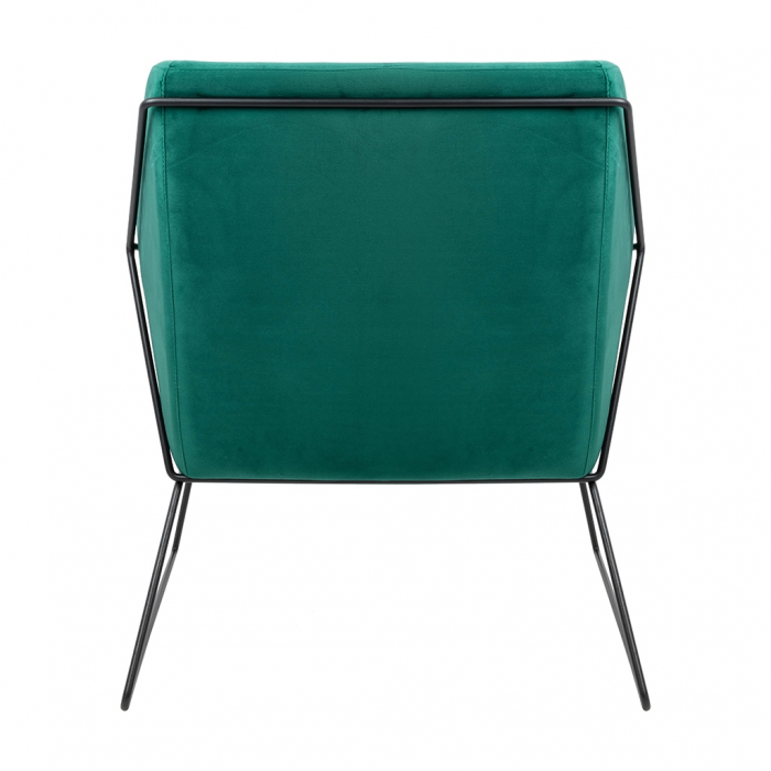 Fotoliu design Lucas tapitat catifea verde/galbena/gri/neagra, picioare negre metal, MSE011000308.V35 - King [5]