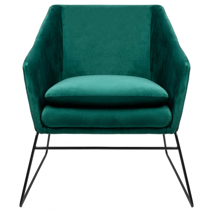 Fotoliu design Lucas tapitat catifea verde/galbena/gri/neagra, picioare negre metal, MSE011000308.V35 - King [3]