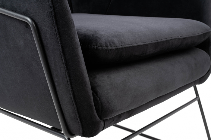 Fotoliu design Lucas tapitat catifea verde/galbena/gri/neagra, picioare negre metal, MSE011000308.V35 - King [31]