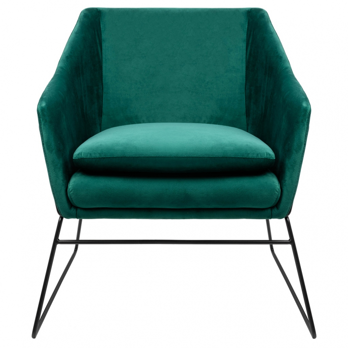 Fotoliu design Lucas tapitat catifea verde/galbena/gri/neagra, picioare negre metal, MSE011000308.V20 - King [12]