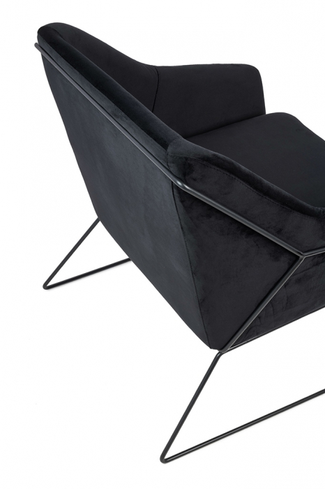 Fotoliu design Lucas tapitat catifea verde/galbena/gri/neagra, picioare negre metal, MSE011000308.V20 - King [32]