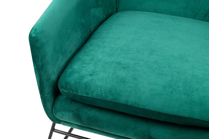 Fotoliu design Lucas tapitat catifea verde/galbena/gri/neagra, picioare negre metal, MSE011000308.V20 - King [15]