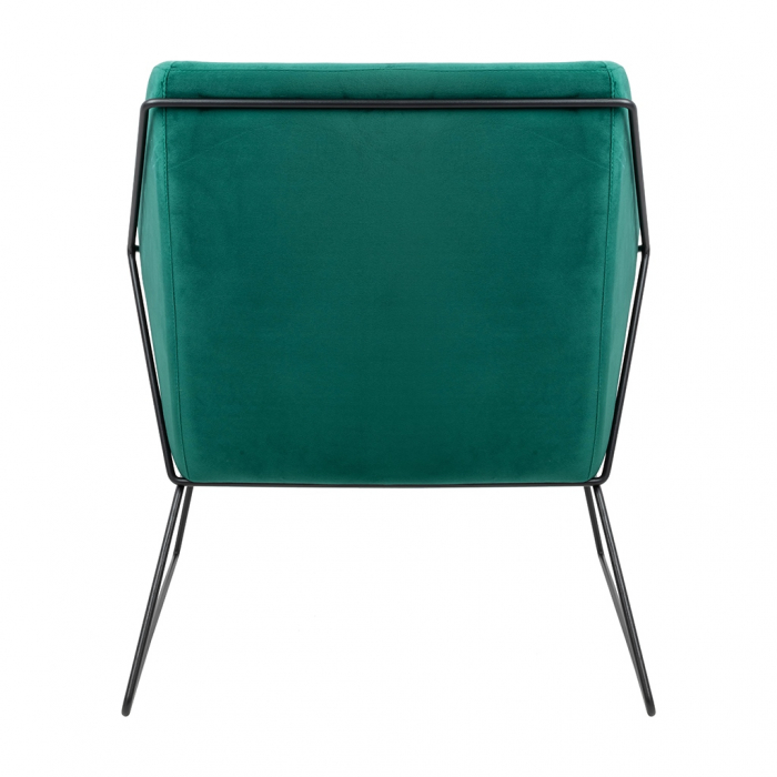 Fotoliu design Lucas tapitat catifea verde/galbena/gri/neagra, picioare negre metal, MSE011000308.V20 - King [14]