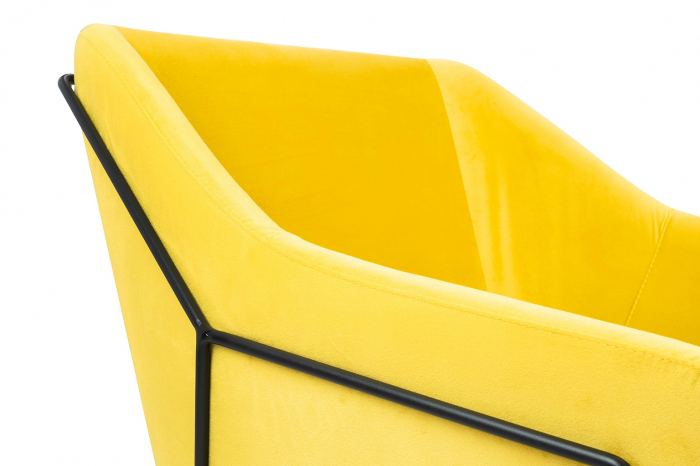 Fotoliu design Lucas tapitat catifea verde/galbena/gri/neagra, picioare negre metal, MSE011000308.V20 - King [8]