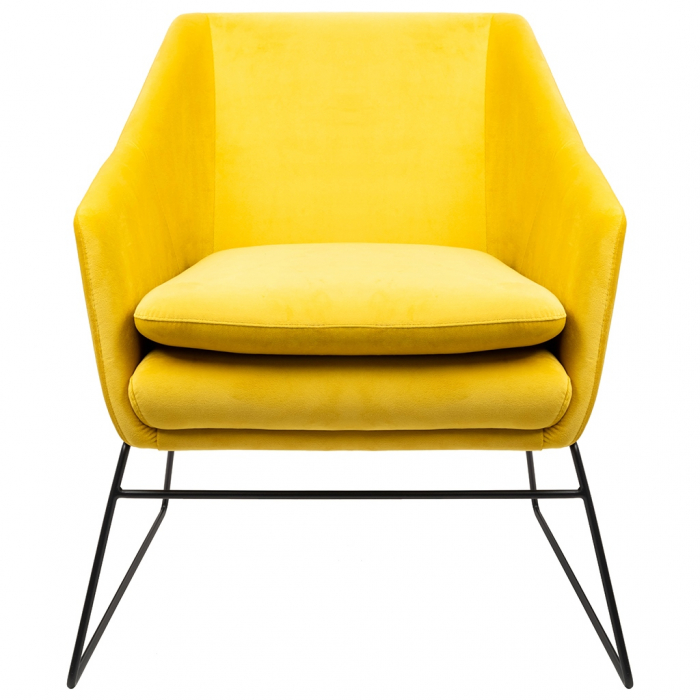 Fotoliu design Lucas tapitat catifea verde/galbena/gri/neagra, picioare negre metal, MSE011000308.V20 - King [6]